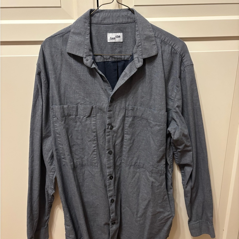 OAK + FORT Gray Button-Up Shirt